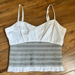Smocked ruffled crop top